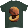 Mars Peach Space Planets Cosmos Mens T-Shirt Cotton Gildan Forest Green