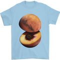 Mars Peach Space Planets Cosmos Mens T-Shirt Cotton Gildan Light Blue