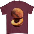 Mars Peach Space Planets Cosmos Mens T-Shirt Cotton Gildan Maroon