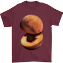Mars Peach Space Planets Cosmos Mens T-Shirt Cotton Gildan Maroon