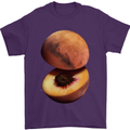 Mars Peach Space Planets Cosmos Mens T-Shirt Cotton Gildan Purple