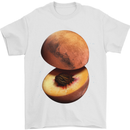 Mars Peach Space Planets Cosmos Mens T-Shirt Cotton Gildan White
