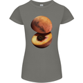 Mars Peach Space Planets Cosmos Womens Petite Cut T-Shirt Charcoal
