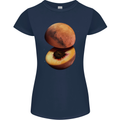 Mars Peach Space Planets Cosmos Womens Petite Cut T-Shirt Navy Blue