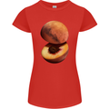 Mars Peach Space Planets Cosmos Womens Petite Cut T-Shirt Red