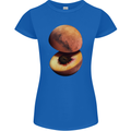 Mars Peach Space Planets Cosmos Womens Petite Cut T-Shirt Royal Blue
