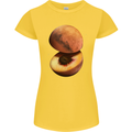 Mars Peach Space Planets Cosmos Womens Petite Cut T-Shirt Yellow