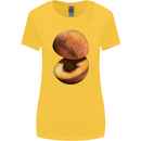 Mars Peach Space Planets Cosmos Womens Wider Cut T-Shirt Yellow