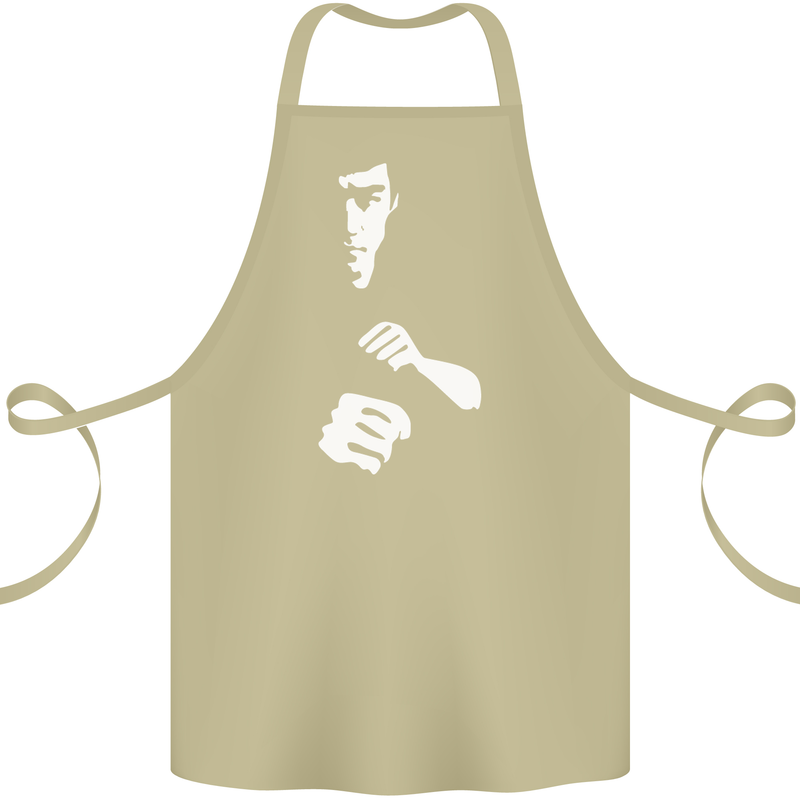 Martial Arts Silhouette MMA Jeet Kune Do Cotton Apron 100% Organic Khaki