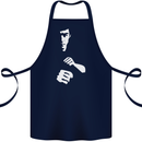 Martial Arts Silhouette MMA Jeet Kune Do Cotton Apron 100% Organic Navy Blue