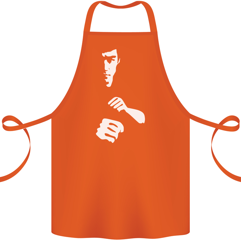 Martial Arts Silhouette MMA Jeet Kune Do Cotton Apron 100% Organic Orange