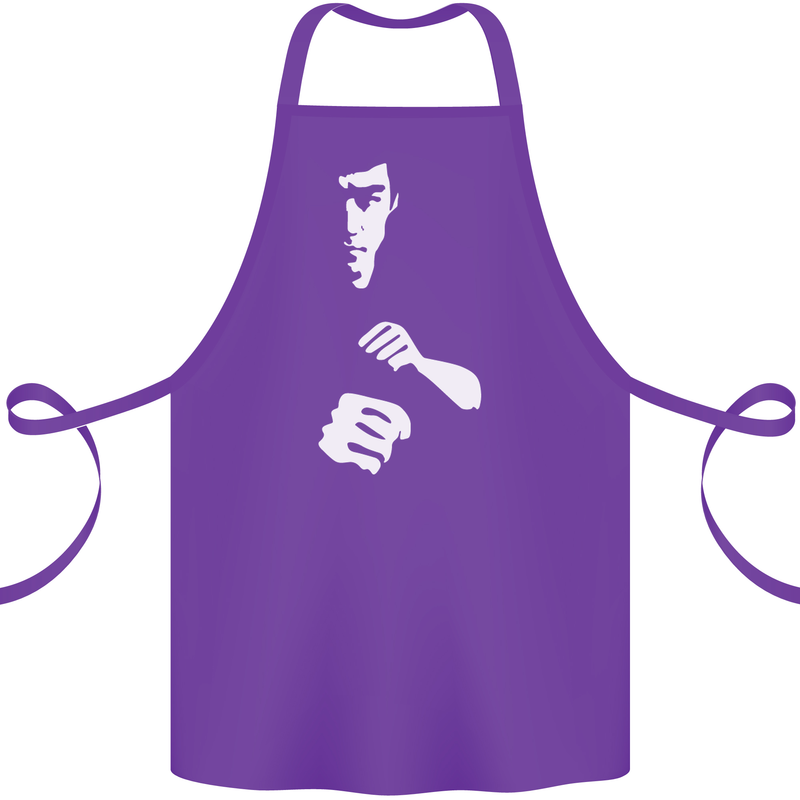 Martial Arts Silhouette MMA Jeet Kune Do Cotton Apron 100% Organic Purple