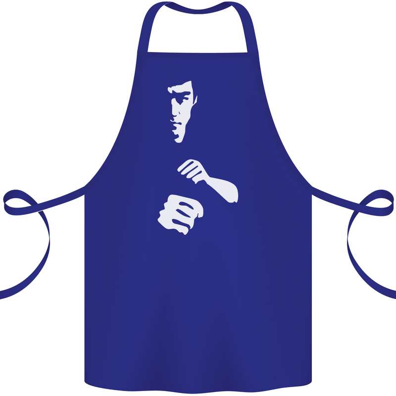 Martial Arts Silhouette MMA Jeet Kune Do Cotton Apron 100% Organic Royal Blue