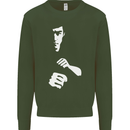 Martial Arts Silhouette MMA Jeet Kune Do Kids Sweatshirt Jumper Forest Green