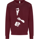 Martial Arts Silhouette MMA Jeet Kune Do Kids Sweatshirt Jumper Maroon