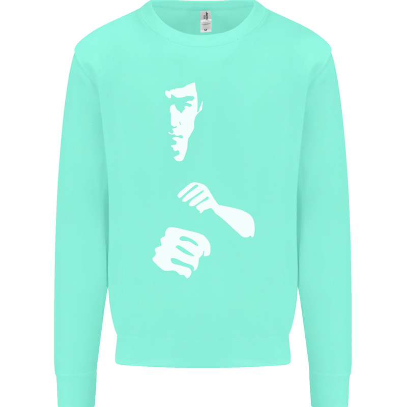 Martial Arts Silhouette MMA Jeet Kune Do Kids Sweatshirt Jumper Peppermint