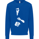 Martial Arts Silhouette MMA Jeet Kune Do Kids Sweatshirt Jumper Royal Blue