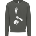 Martial Arts Silhouette MMA Jeet Kune Do Kids Sweatshirt Jumper Storm Grey
