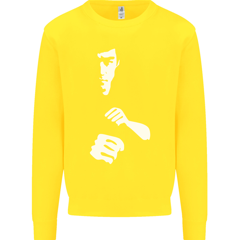 Martial Arts Silhouette MMA Jeet Kune Do Kids Sweatshirt Jumper Yellow