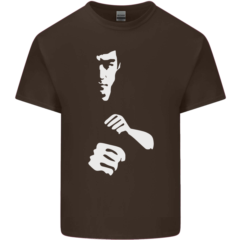 Martial Arts Silhouette MMA Jeet Kune Do Kids T-Shirt Childrens Chocolate