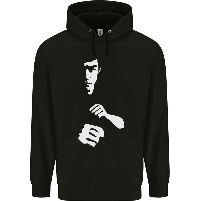 Martial Arts Silhouette MMA Jeet Kune Do Mens 80% Cotton Hoodie Black