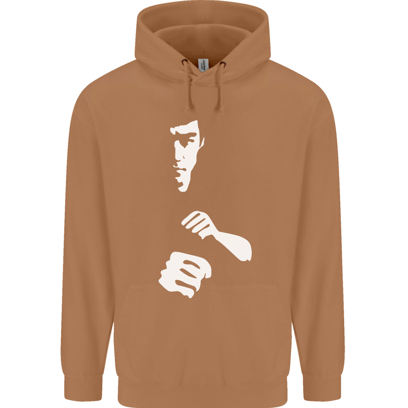 Martial Arts Silhouette MMA Jeet Kune Do Mens 80% Cotton Hoodie Caramel Latte