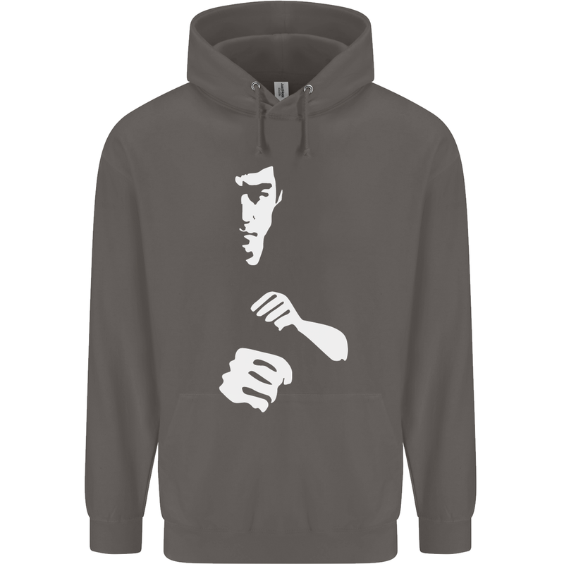 Martial Arts Silhouette MMA Jeet Kune Do Mens 80% Cotton Hoodie Charcoal