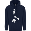 Martial Arts Silhouette MMA Jeet Kune Do Mens 80% Cotton Hoodie Navy Blue