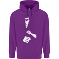 Martial Arts Silhouette MMA Jeet Kune Do Mens 80% Cotton Hoodie Purple