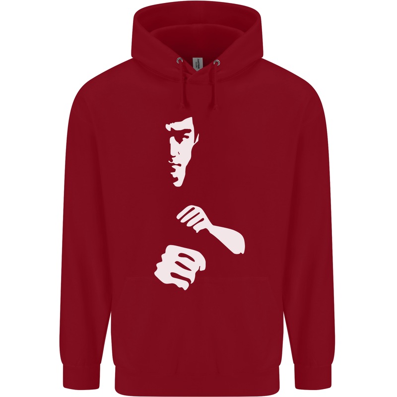 Martial Arts Silhouette MMA Jeet Kune Do Mens 80% Cotton Hoodie Red