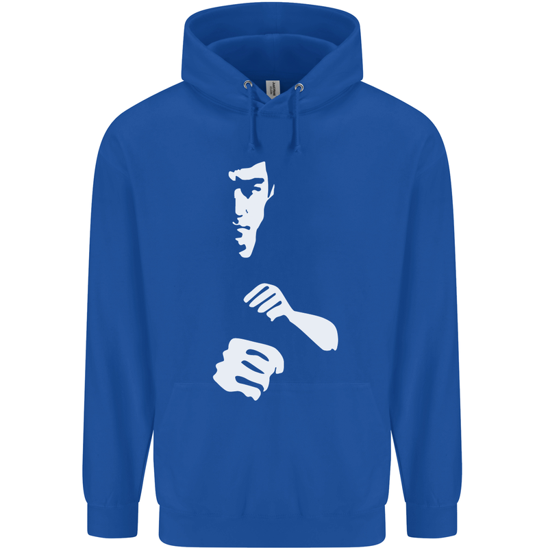 Martial Arts Silhouette MMA Jeet Kune Do Mens 80% Cotton Hoodie Royal Blue