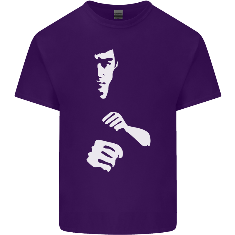 Martial Arts Silhouette MMA Jeet Kune Do Mens Cotton T-Shirt Tee Top Purple