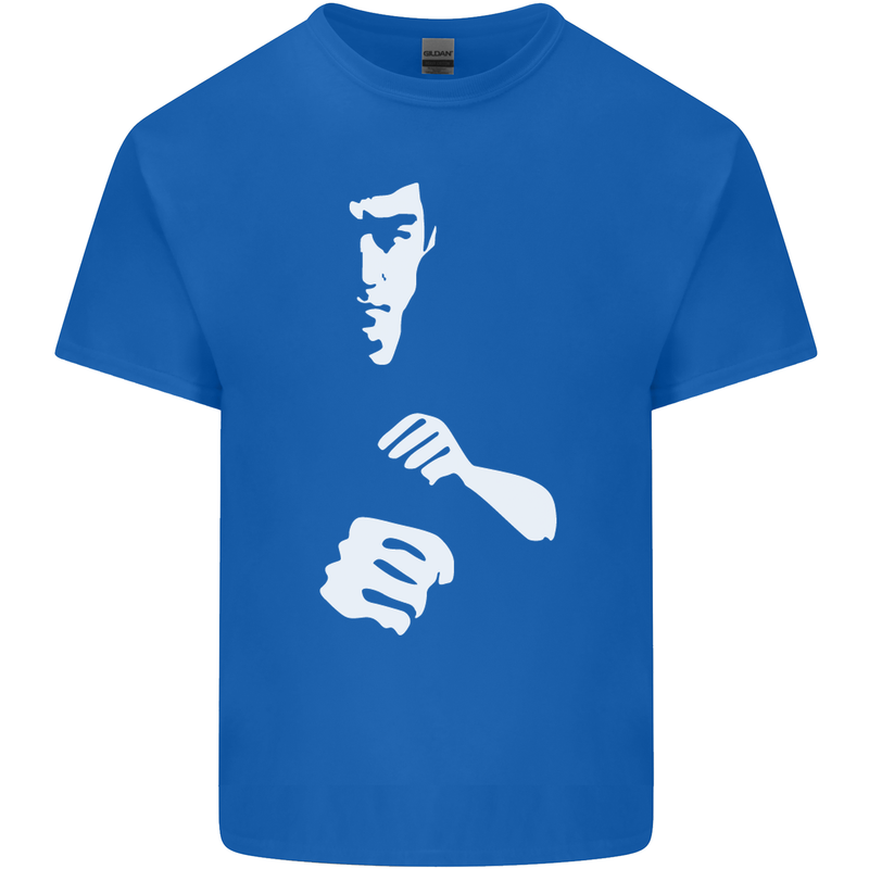 Martial Arts Silhouette MMA Jeet Kune Do Mens Cotton T-Shirt Tee Top Royal Blue