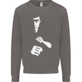 Martial Arts Silhouette MMA Jeet Kune Do Mens Sweatshirt Jumper Charcoal