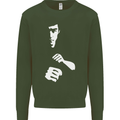 Martial Arts Silhouette MMA Jeet Kune Do Mens Sweatshirt Jumper Forest Green