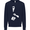 Martial Arts Silhouette MMA Jeet Kune Do Mens Sweatshirt Jumper Navy Blue