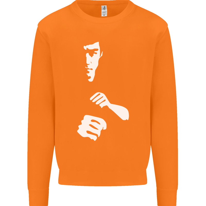 Martial Arts Silhouette MMA Jeet Kune Do Mens Sweatshirt Jumper Orange