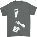 Martial Arts Silhouette MMA Jeet Kune Do Mens T-Shirt Cotton Gildan Charcoal