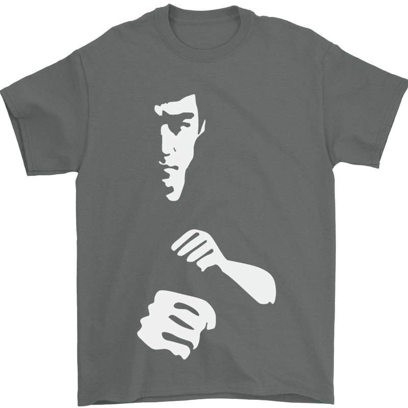 Martial Arts Silhouette MMA Jeet Kune Do Mens T-Shirt Cotton Gildan Charcoal