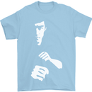 Martial Arts Silhouette MMA Jeet Kune Do Mens T-Shirt Cotton Gildan Light Blue