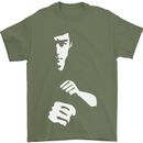 Martial Arts Silhouette MMA Jeet Kune Do Mens T-Shirt Cotton Gildan Military Green