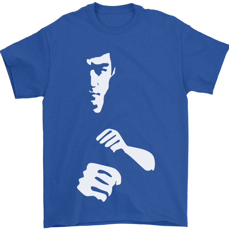 Martial Arts Silhouette MMA Jeet Kune Do Mens T-Shirt Cotton Gildan Royal Blue