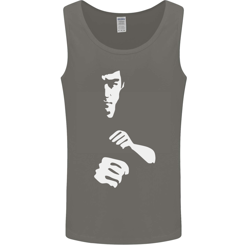 Martial Arts Silhouette MMA Jeet Kune Do Mens Vest Tank Top Charcoal