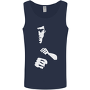 Martial Arts Silhouette MMA Jeet Kune Do Mens Vest Tank Top Navy Blue