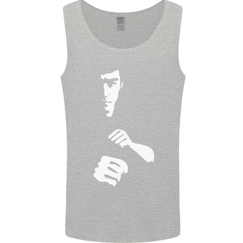 Martial Arts Silhouette MMA Jeet Kune Do Mens Vest Tank Top Sports Grey