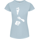 Martial Arts Silhouette MMA Jeet Kune Do Womens Petite Cut T-Shirt Light Blue