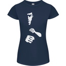 Martial Arts Silhouette MMA Jeet Kune Do Womens Petite Cut T-Shirt Navy Blue