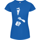 Martial Arts Silhouette MMA Jeet Kune Do Womens Petite Cut T-Shirt Royal Blue
