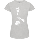 Martial Arts Silhouette MMA Jeet Kune Do Womens Petite Cut T-Shirt Sports Grey