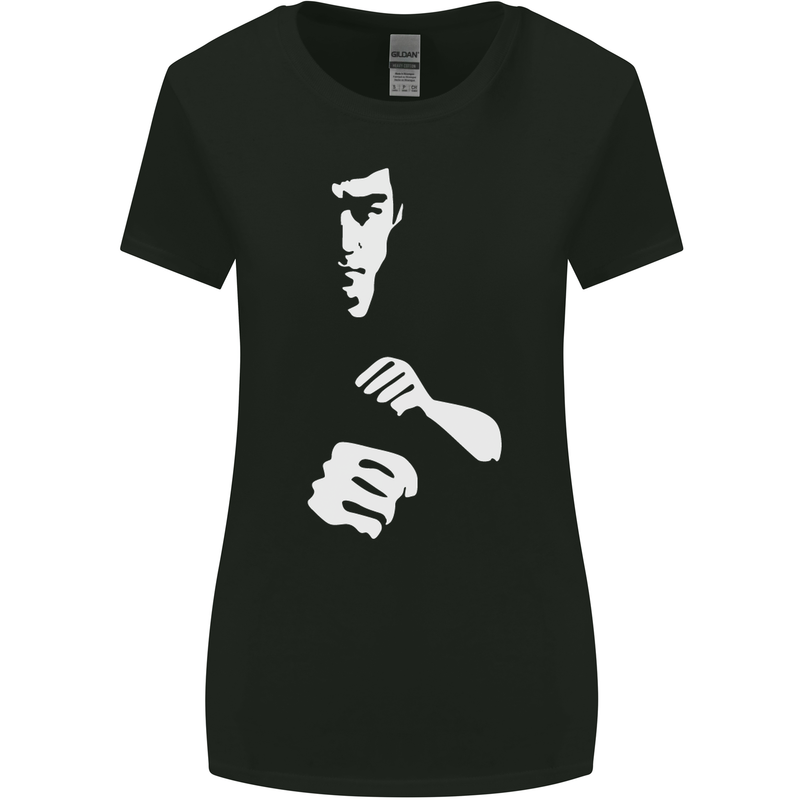 Martial Arts Silhouette MMA Jeet Kune Do Womens Wider Cut T-Shirt Black